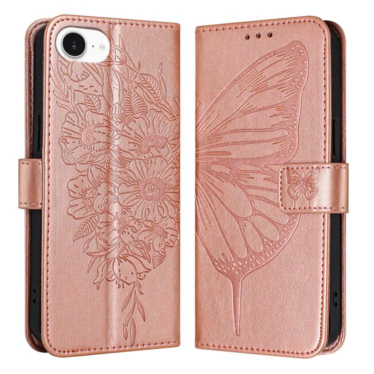 Embossed Butterfly Leather Phone Case, For iPhone 16, iPhone 16e, For iPhone 15 Pro Max