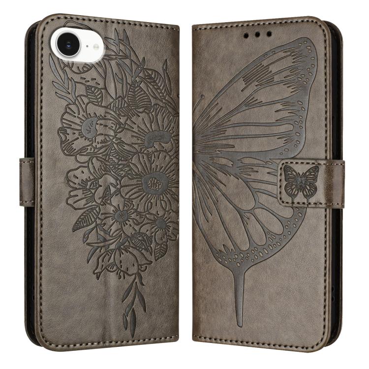 Embossed Butterfly Leather Phone Case, For iPhone 16, iPhone 16e, For iPhone 15 Pro Max