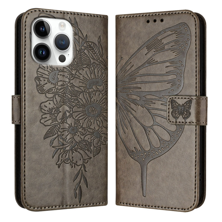 Embossed Butterfly Leather Phone Case, For iPhone 16, iPhone 16e, For iPhone 15 Pro Max