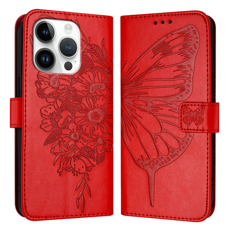 Embossed Butterfly Leather Phone Case, For iPhone 15 Pro, For iPhone 15 Plus, For iPhone 15