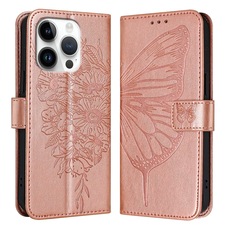 Embossed Butterfly Leather Phone Case, For iPhone 15 Pro, For iPhone 15 Plus, For iPhone 15