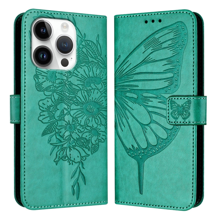 Embossed Butterfly Leather Phone Case, For iPhone 15 Pro, For iPhone 15 Plus, For iPhone 15