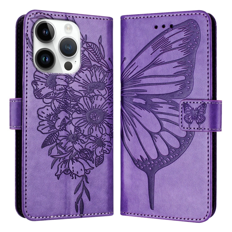 Embossed Butterfly Leather Phone Case, For iPhone 15 Pro, For iPhone 15 Plus, For iPhone 15