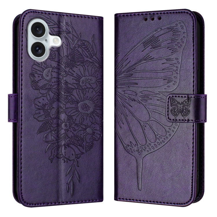 Embossed Butterfly Leather Phone Case, For iPhone 15 Pro, For iPhone 15 Plus, For iPhone 15