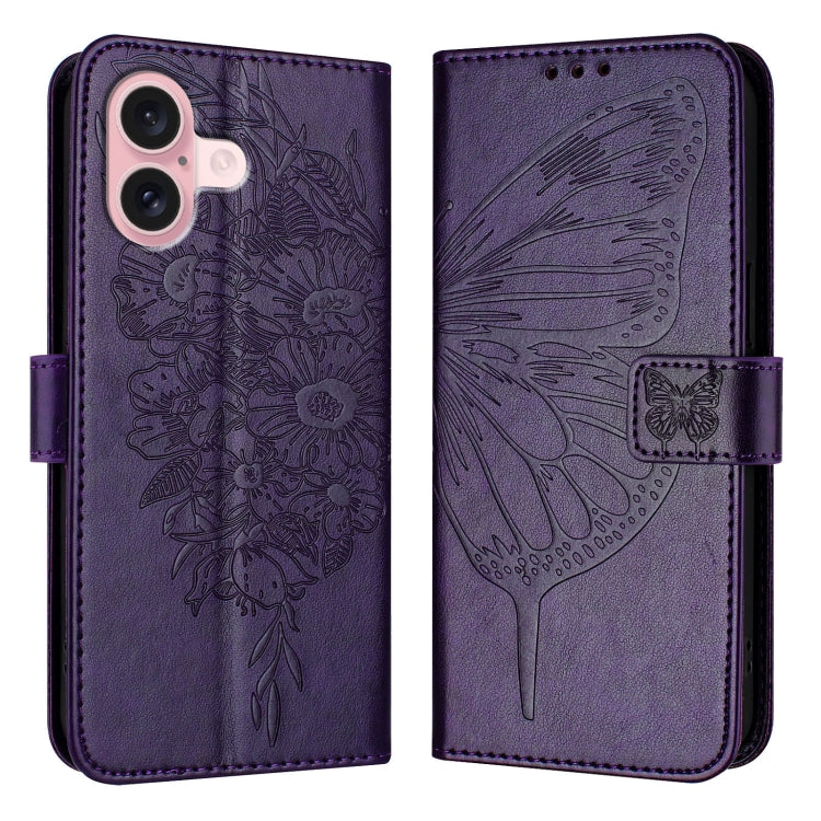 Embossed Butterfly Leather Phone Case, For iPhone 15 Pro, For iPhone 15 Plus, For iPhone 15