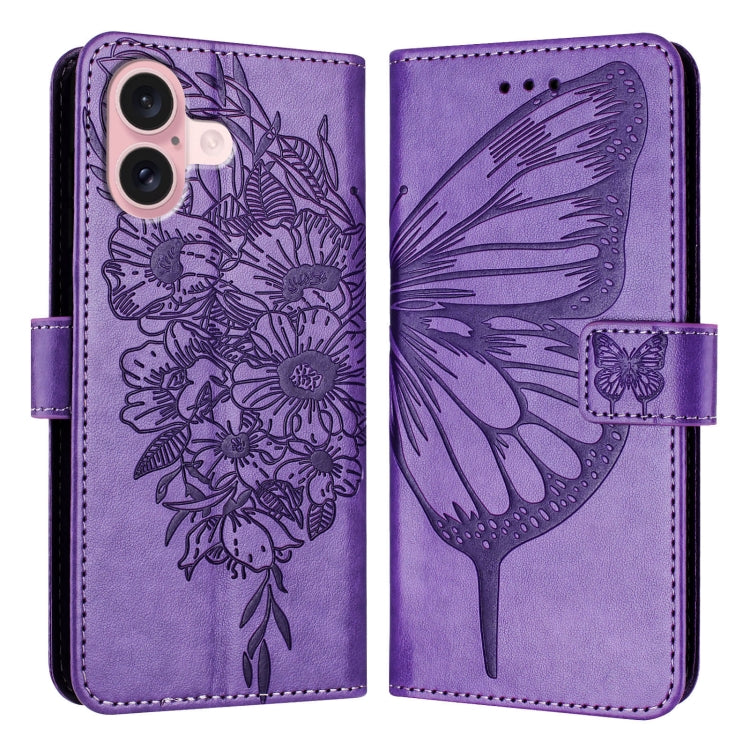 Embossed Butterfly Leather Phone Case, For iPhone 15 Pro, For iPhone 15 Plus, For iPhone 15