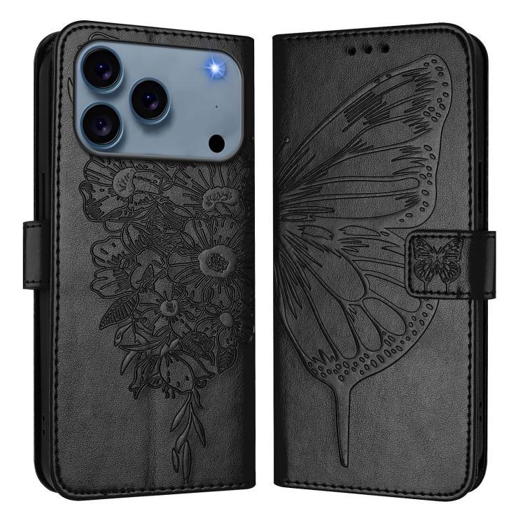 Embossed Butterfly Leather Phone Case, For iPhone 16 Pro Max, For iPhone 16 Pro, For iPhone 16 Plus