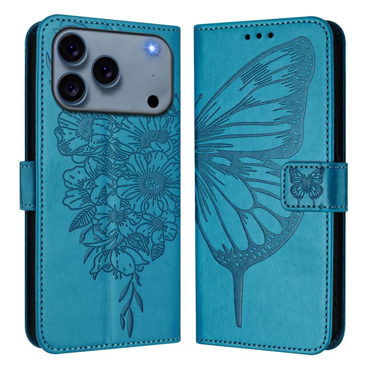Embossed Butterfly Leather Phone Case, For iPhone 16 Pro Max, For iPhone 16 Pro, For iPhone 16 Plus