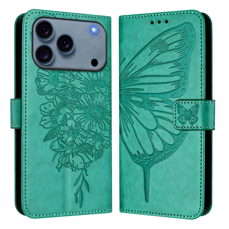 Embossed Butterfly Leather Phone Case, For iPhone 16 Pro Max, For iPhone 16 Pro, For iPhone 16 Plus