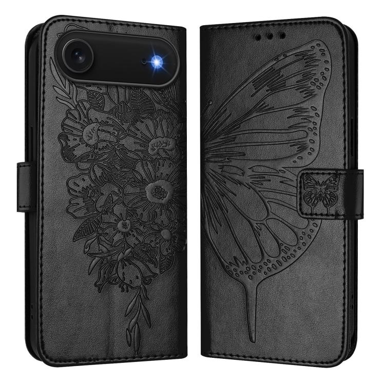 Embossed Butterfly Leather Phone Case, For iPhone 16, iPhone 16e, For iPhone 15 Pro Max