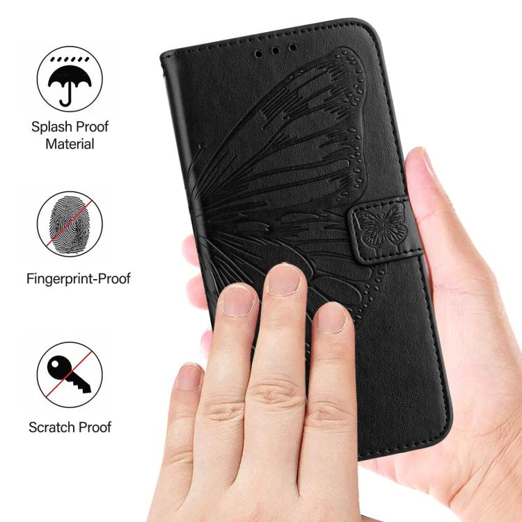 Embossed Butterfly Leather Phone Case, For iPhone 16, iPhone 16e, For iPhone 15 Pro Max