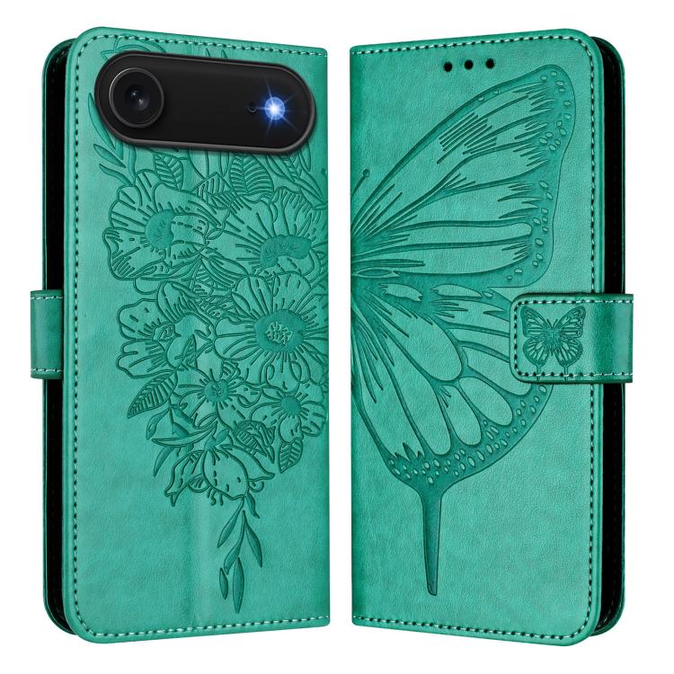 Embossed Butterfly Leather Phone Case, For iPhone 16, iPhone 16e, For iPhone 15 Pro Max
