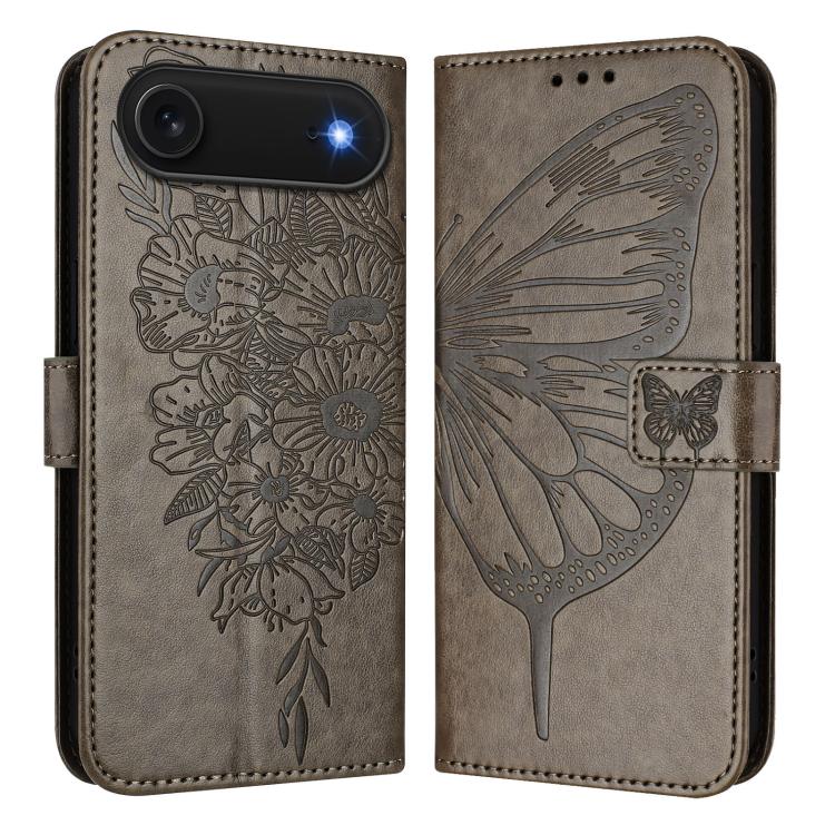 Embossed Butterfly Leather Phone Case, For iPhone 16, iPhone 16e, For iPhone 15 Pro Max