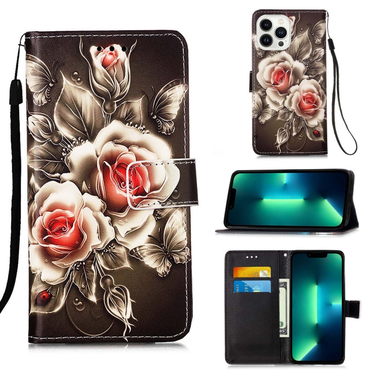 Colored Drawing Pattern Plain Weave Leather Phone Case, For iPhone 15 Plus, For iPhone 15