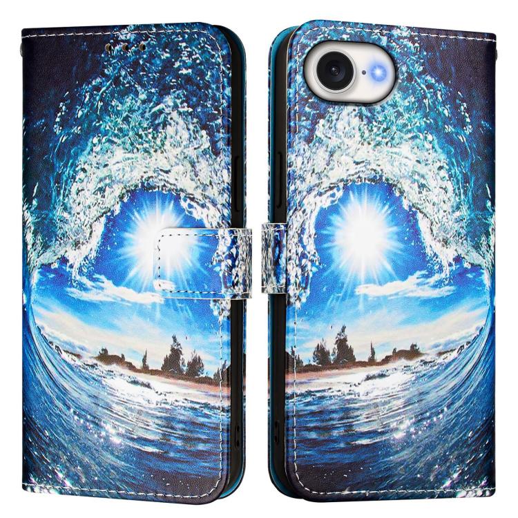 Colored Drawing Pattern Plain Weave Leather Phone Case, For iPhone 15 Plus, For iPhone 15