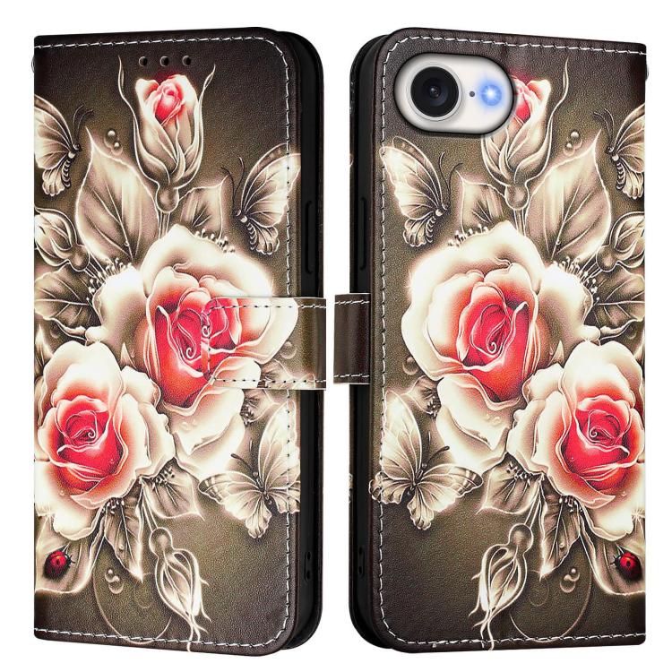 Colored Drawing Pattern Plain Weave Leather Phone Case, For iPhone 15 Plus, For iPhone 15