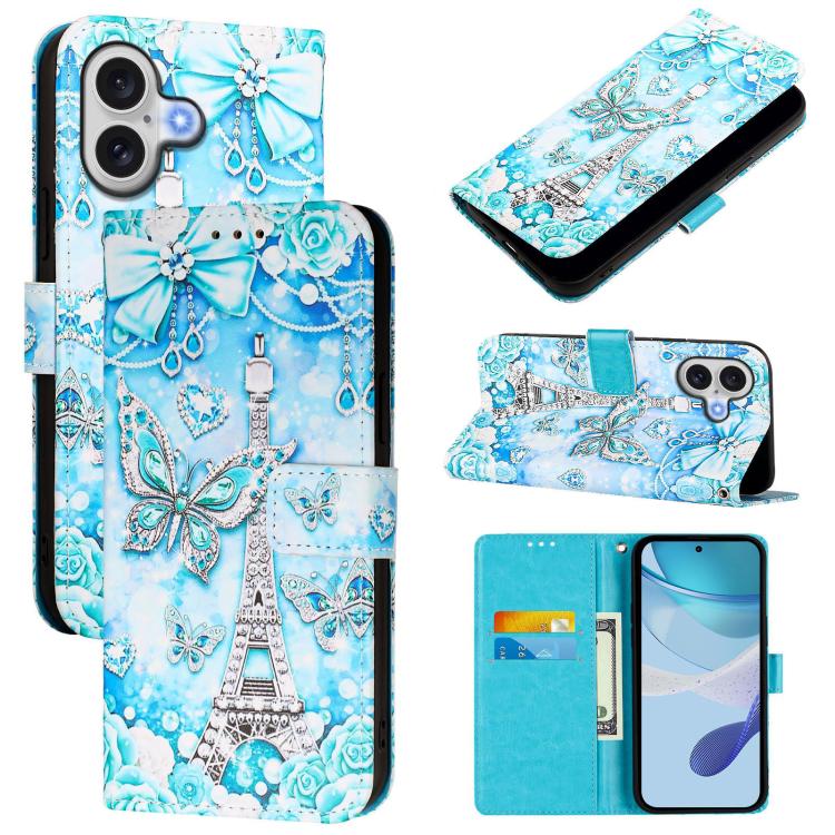 Colored Drawing Pattern Plain Weave Leather Phone Case, iPhone 16e, For iPhone 15 Pro Max, For iPhone 15 Pro