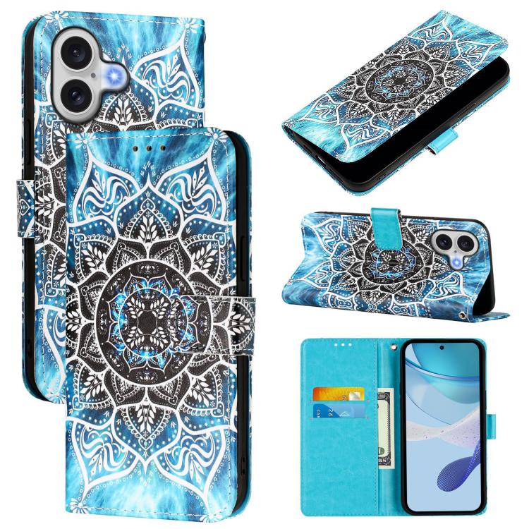 Colored Drawing Pattern Plain Weave Leather Phone Case, iPhone 16e, For iPhone 15 Pro Max, For iPhone 15 Pro