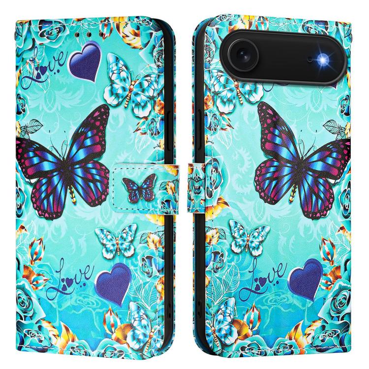 Colored Drawing Pattern Plain Weave Leather Phone Case, For iPhone 15 Plus, For iPhone 15