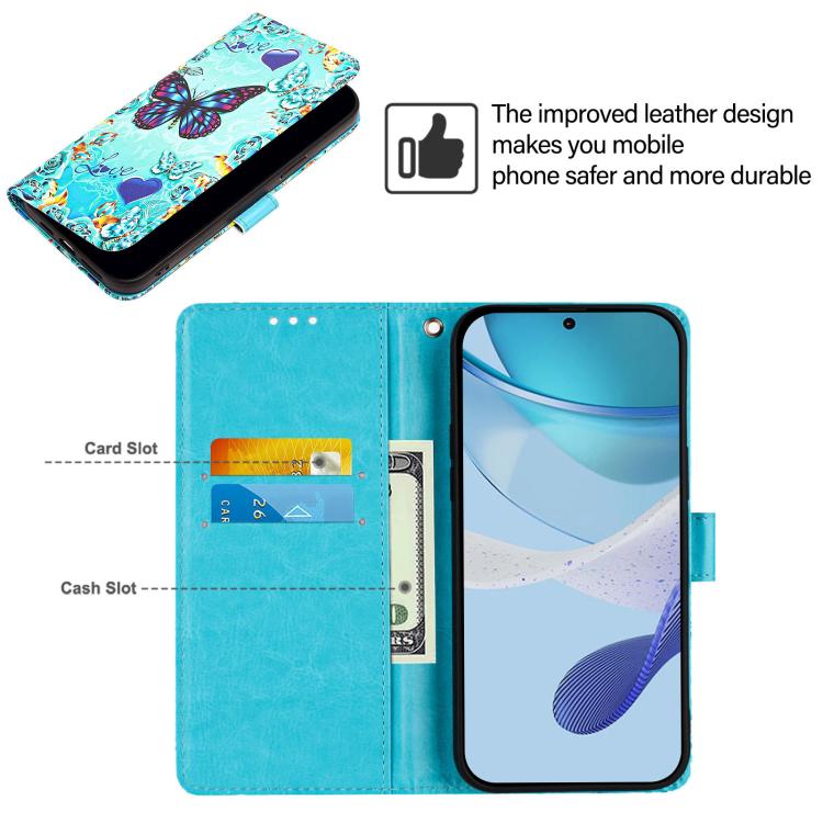 Colored Drawing Pattern Plain Weave Leather Phone Case, For iPhone 15 Plus, For iPhone 15