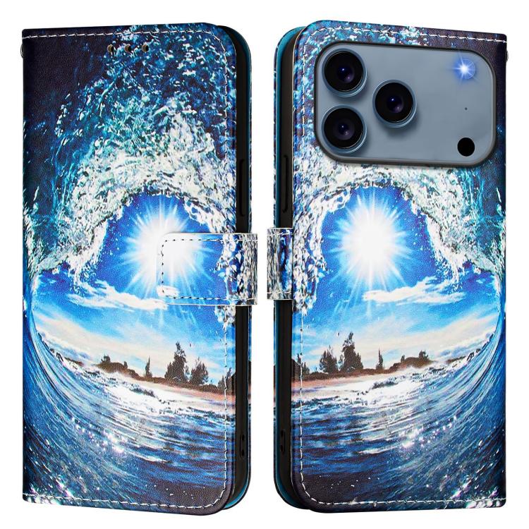 Colored Drawing Pattern Plain Weave Leather Phone Case, iPhone 16e, For iPhone 15 Pro Max, For iPhone 15 Pro