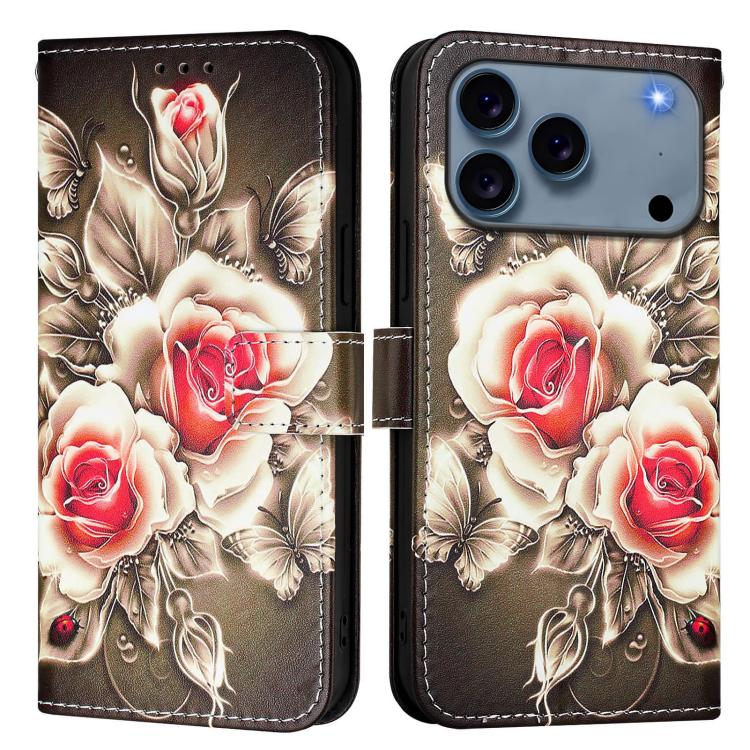 Colored Drawing Pattern Plain Weave Leather Phone Case, iPhone 16e, For iPhone 15 Pro Max, For iPhone 15 Pro