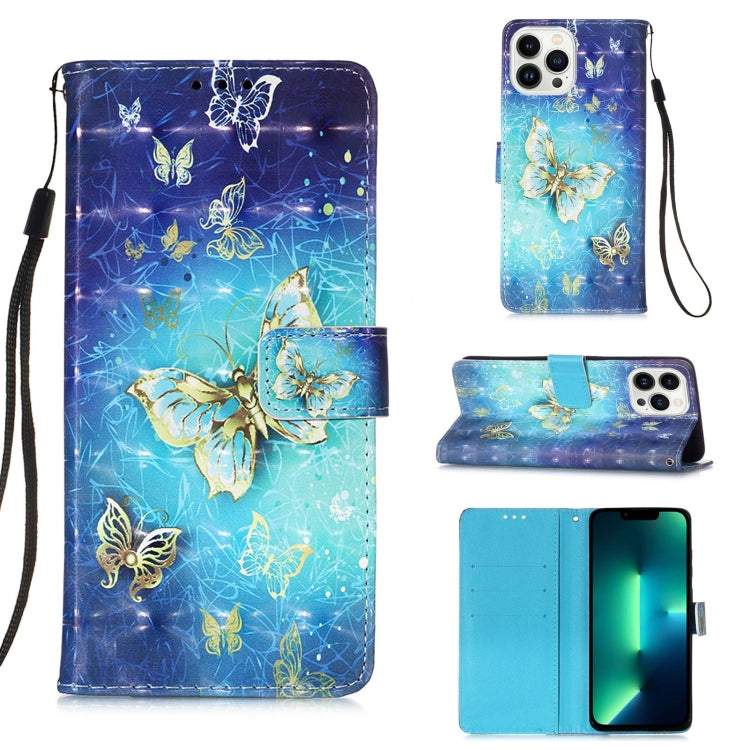 3D Painting Horizontal Flip Leather Phone Case, For iPhone 15 Pro, For iPhone 15 Plus, For iPhone 15