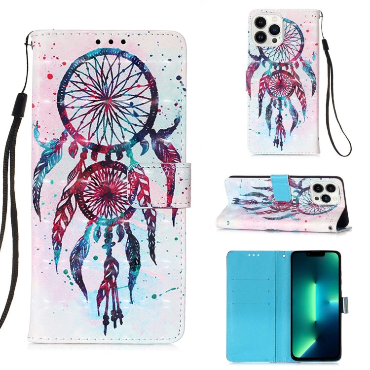 3D Painting Horizontal Flip Leather Phone Case, For iPhone 15 Pro, For iPhone 15 Plus, For iPhone 15