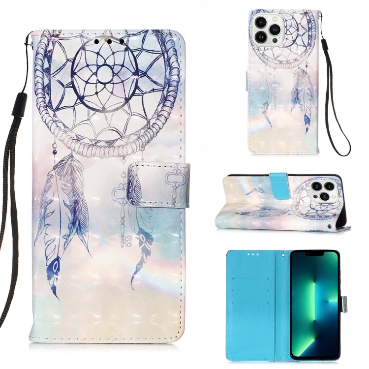 3D Painting Horizontal Flip Leather Phone Case, For iPhone 15 Pro, For iPhone 15 Plus, For iPhone 15