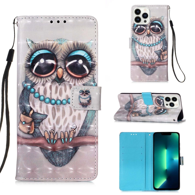 3D Painting Horizontal Flip Leather Phone Case, For iPhone 15 Pro, For iPhone 15 Plus, For iPhone 15