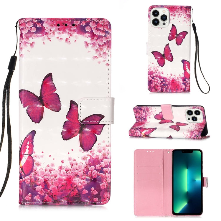 3D Painting Horizontal Flip Leather Phone Case, For iPhone 15 Pro, For iPhone 15 Plus, For iPhone 15