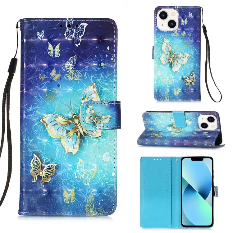 3D Painting Horizontal Flip Leather Phone Case, For iPhone 15 Pro, For iPhone 15 Plus, For iPhone 15