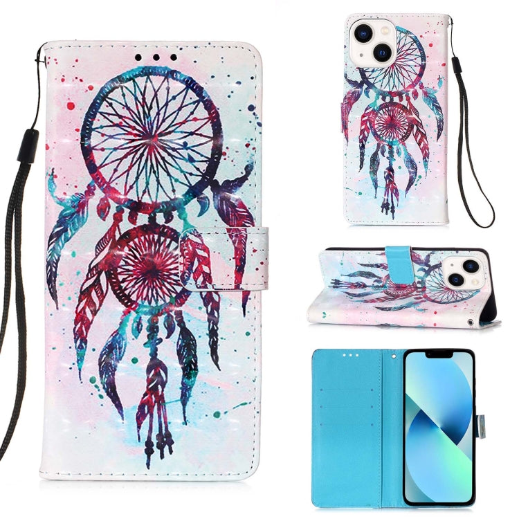 3D Painting Horizontal Flip Leather Phone Case, For iPhone 15 Pro, For iPhone 15 Plus, For iPhone 15