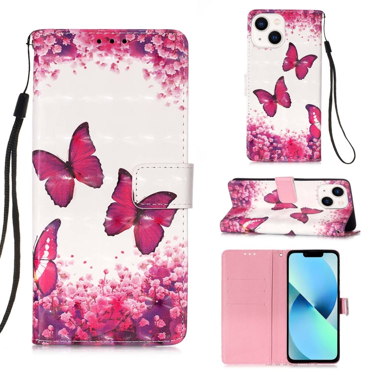 3D Painting Horizontal Flip Leather Phone Case, For iPhone 15 Pro, For iPhone 15 Plus, For iPhone 15