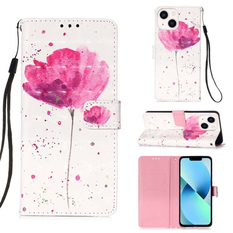 3D Painting Horizontal Flip Leather Phone Case, For iPhone 15 Pro, For iPhone 15 Plus, For iPhone 15
