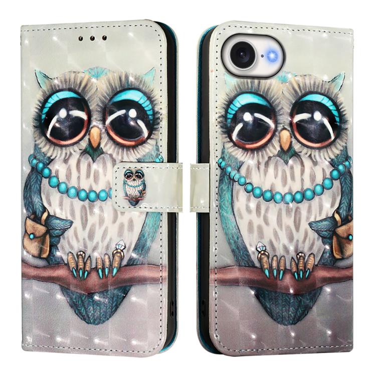 3D Painting Horizontal Flip Leather Phone Case, iPhone 16e, For iPhone 16 Pro Max, For iPhone 16 Pro