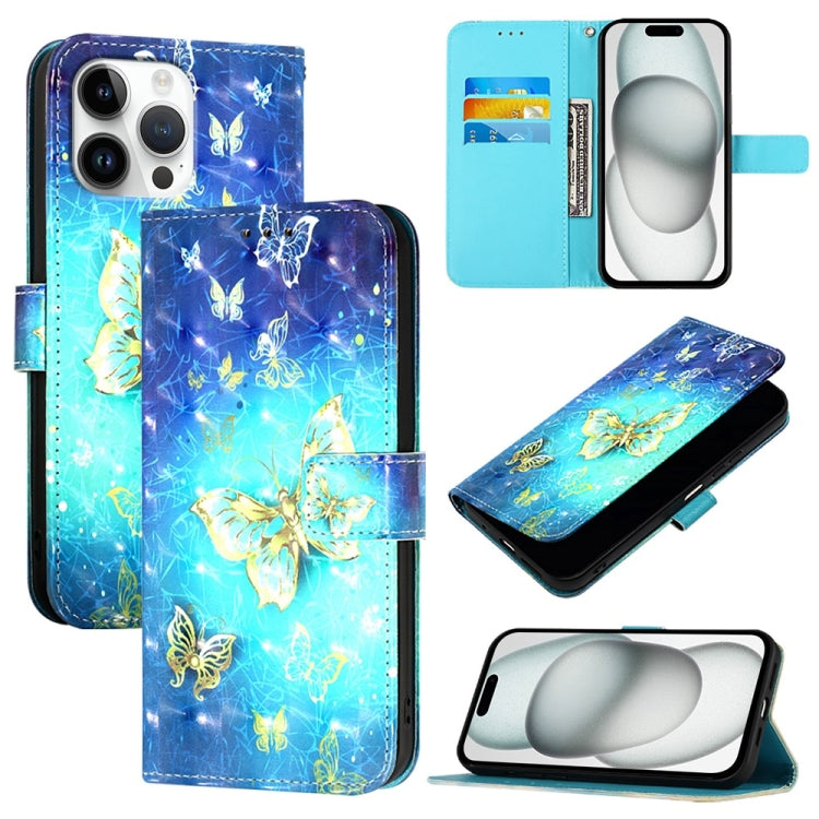 3D Painting Horizontal Flip Leather Phone Case, For iPhone 16 Plus, For iPhone 16, For iPhone 15 Pro Max