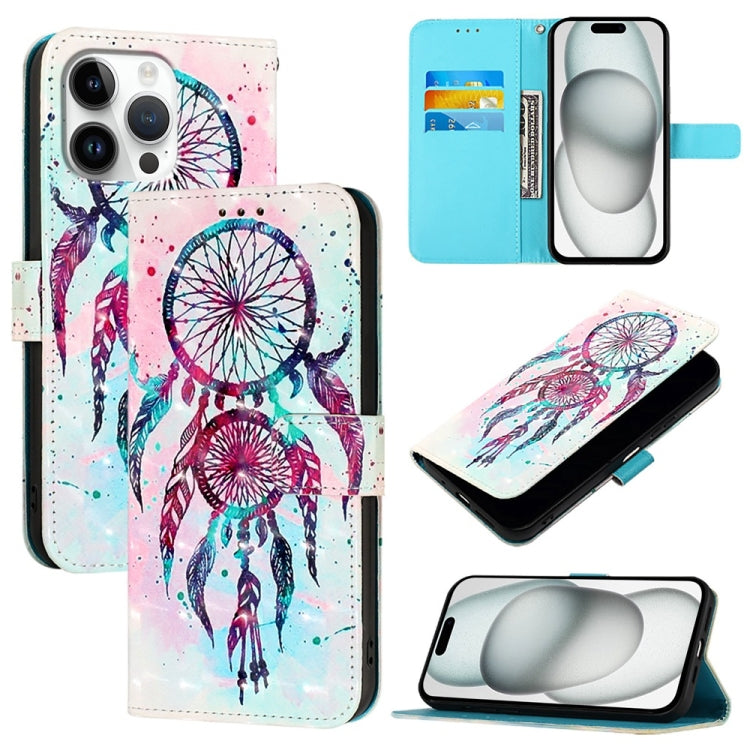 3D Painting Horizontal Flip Leather Phone Case, iPhone 16e, For iPhone 16 Pro Max, For iPhone 16 Pro