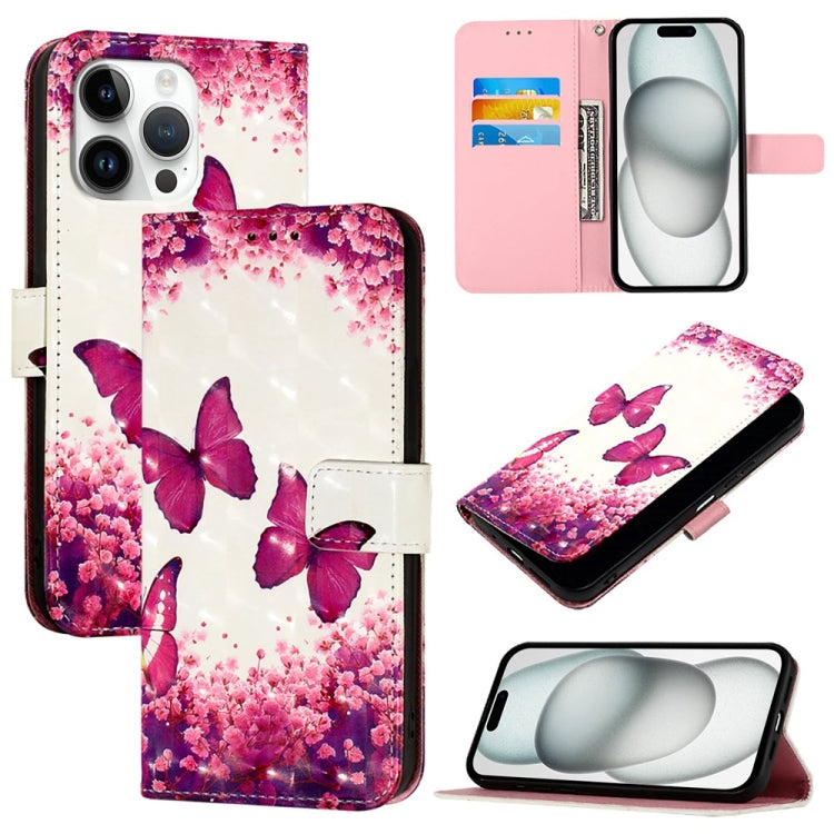3D Painting Horizontal Flip Leather Phone Case, For iPhone 16 Plus, For iPhone 16, For iPhone 15 Pro Max