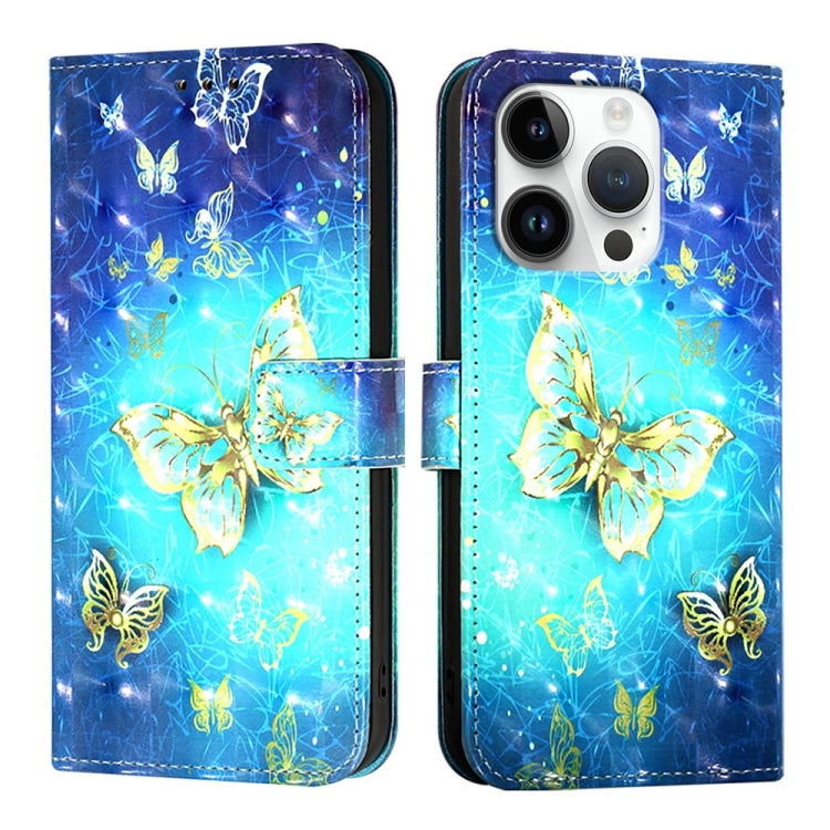 3D Painting Horizontal Flip Leather Phone Case, For iPhone 15 Pro, For iPhone 15 Plus, For iPhone 15