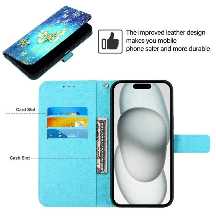 3D Painting Horizontal Flip Leather Phone Case, For iPhone 15 Pro, For iPhone 15 Plus, For iPhone 15