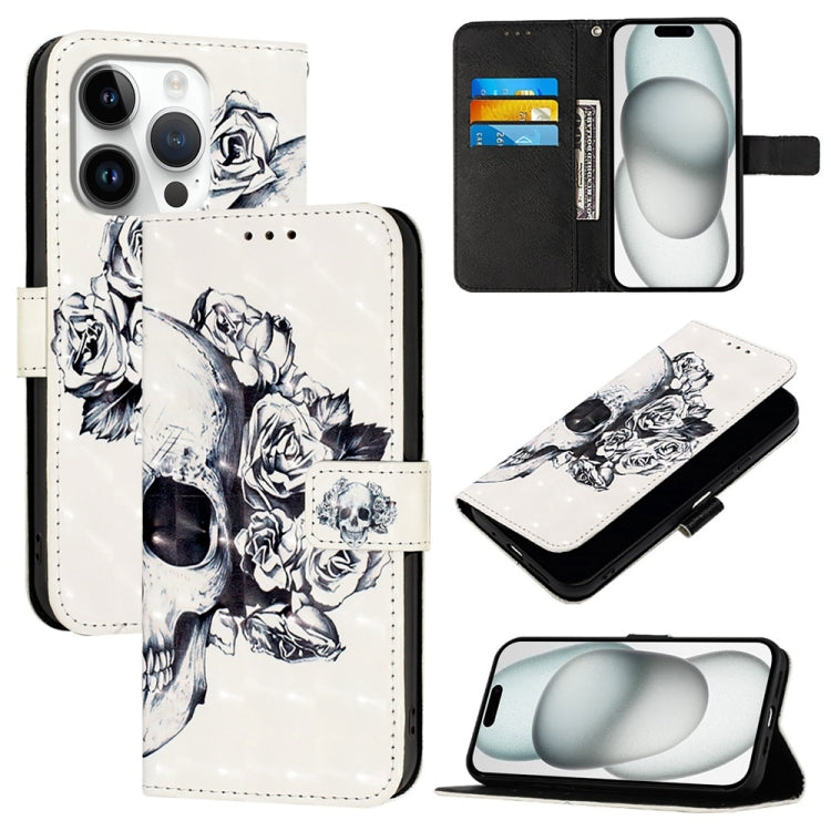 3D Painting Horizontal Flip Leather Phone Case, For iPhone 15 Pro, For iPhone 15 Plus, For iPhone 15