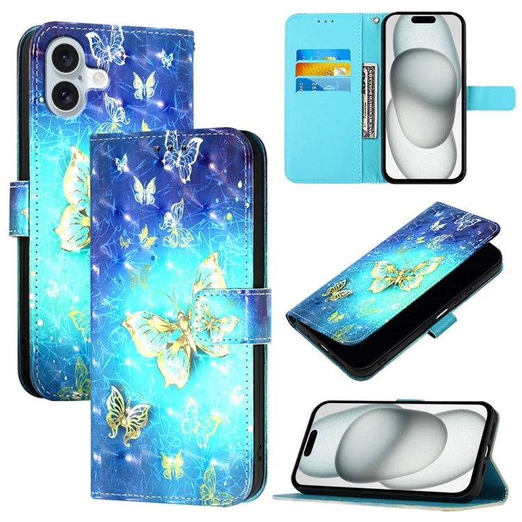 3D Painting Horizontal Flip Leather Phone Case, For iPhone 15 Pro, For iPhone 15 Plus, For iPhone 15