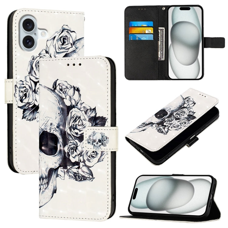 3D Painting Horizontal Flip Leather Phone Case, For iPhone 15 Pro, For iPhone 15 Plus, For iPhone 15