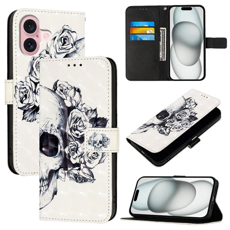 3D Painting Horizontal Flip Leather Phone Case, For iPhone 15 Pro, For iPhone 15 Plus, For iPhone 15