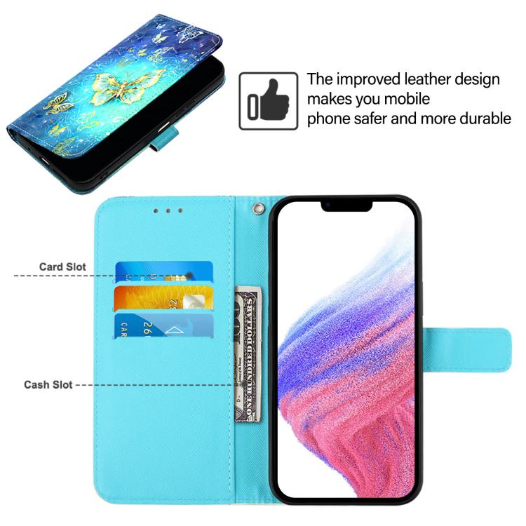 3D Painting Horizontal Flip Leather Phone Case, iPhone 16e, For iPhone 16 Pro Max, For iPhone 16 Pro
