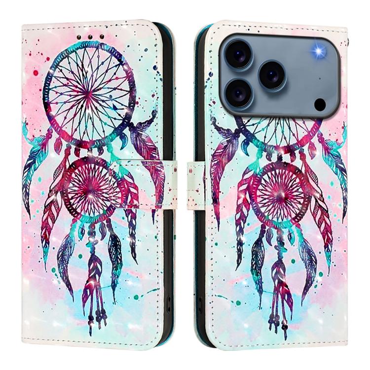 3D Painting Horizontal Flip Leather Phone Case, iPhone 16e, For iPhone 16 Pro Max, For iPhone 16 Pro