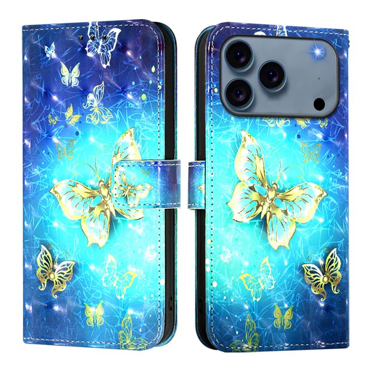 3D Painting Horizontal Flip Leather Phone Case, iPhone 16e, For iPhone 16 Pro Max, For iPhone 16 Pro