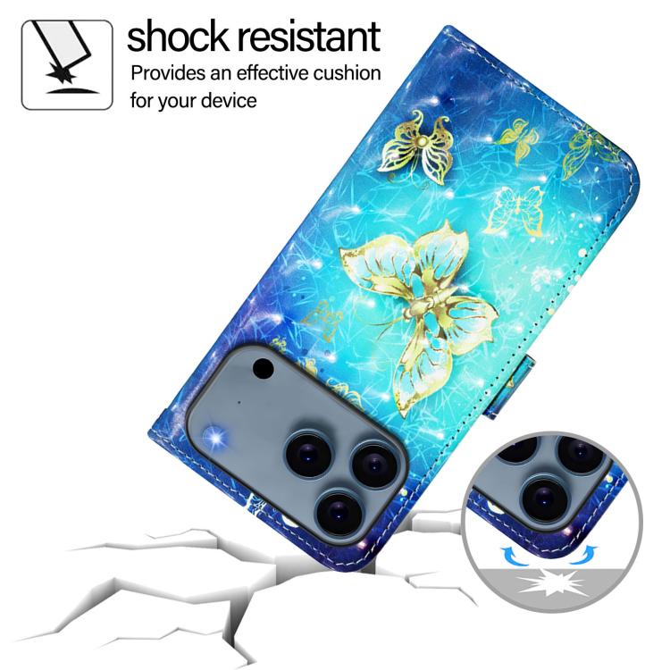 3D Painting Horizontal Flip Leather Phone Case, iPhone 16e, For iPhone 16 Pro Max, For iPhone 16 Pro