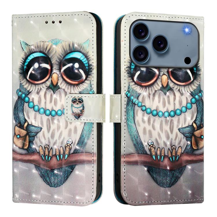 3D Painting Horizontal Flip Leather Phone Case, iPhone 16e, For iPhone 16 Pro Max, For iPhone 16 Pro